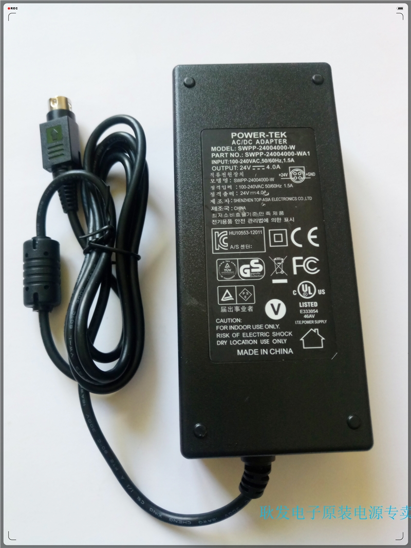 NEW Power-Tek SWWPP-24004000-WA1 24V 4A 4pin AC Adapter